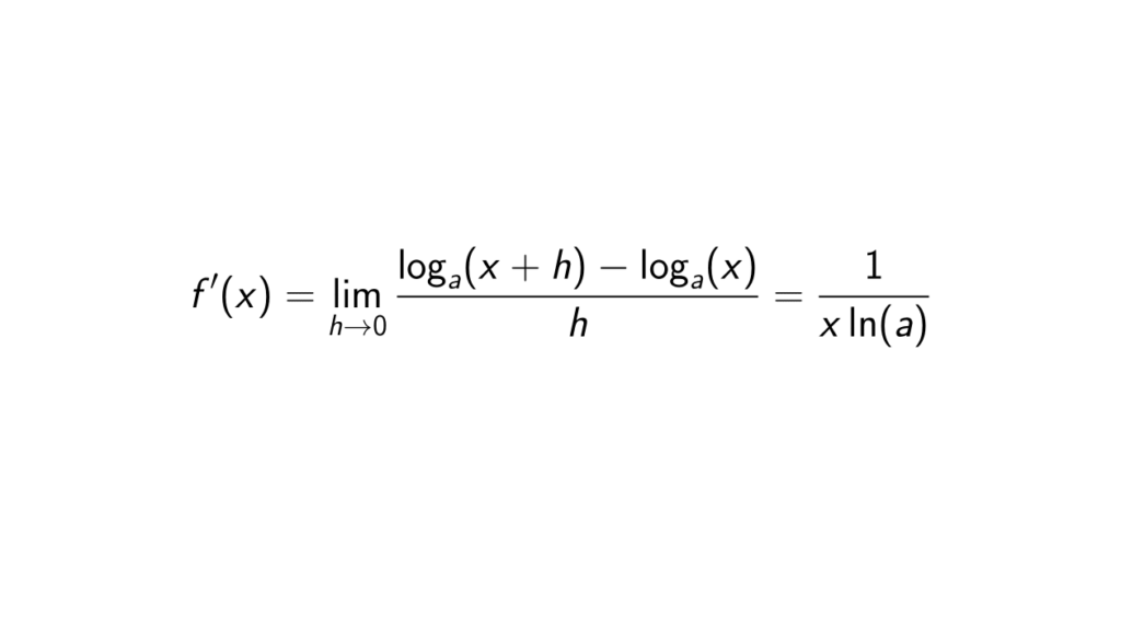 Derivative Of Log X Base A Using First Principle Of Derivatives - [PROOF]