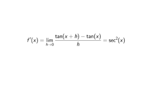 Read more about the article Derivative of tan(x) using First Principle of Derivatives
