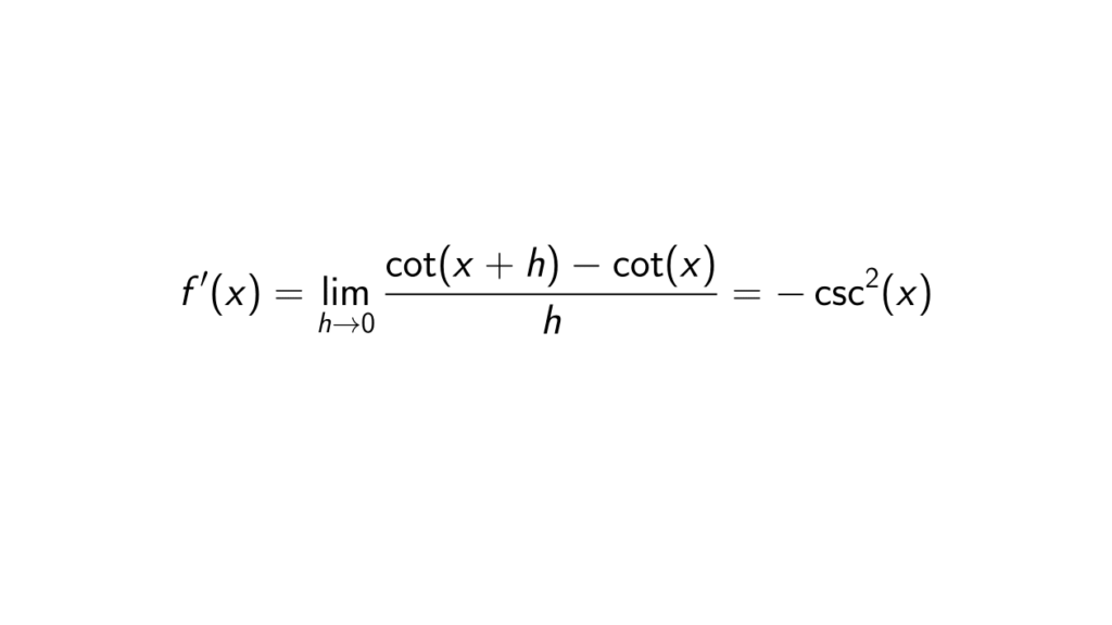 derivative-of-cot-x-using-first-principle-of-derivatives-full-solution