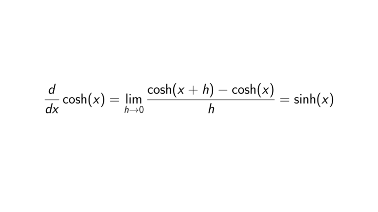 Derivative of Hyperbolic Cosine using First Principle of Derivatives ...