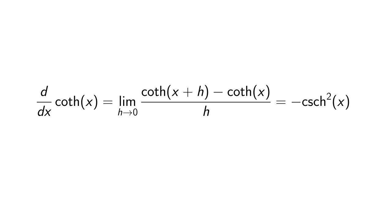 You are currently viewing Derivative of Hyperbolic Cotangent using First Principle of Derivatives